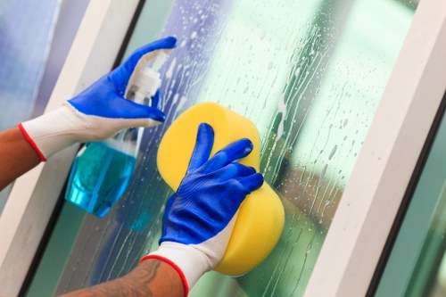 Professional facade cleaning on a commercial building in Hounslow